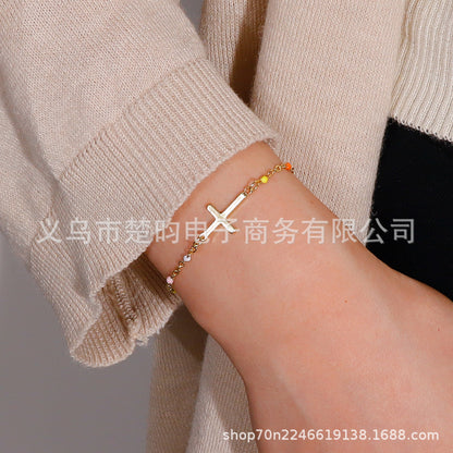 彩色十字架手鏈