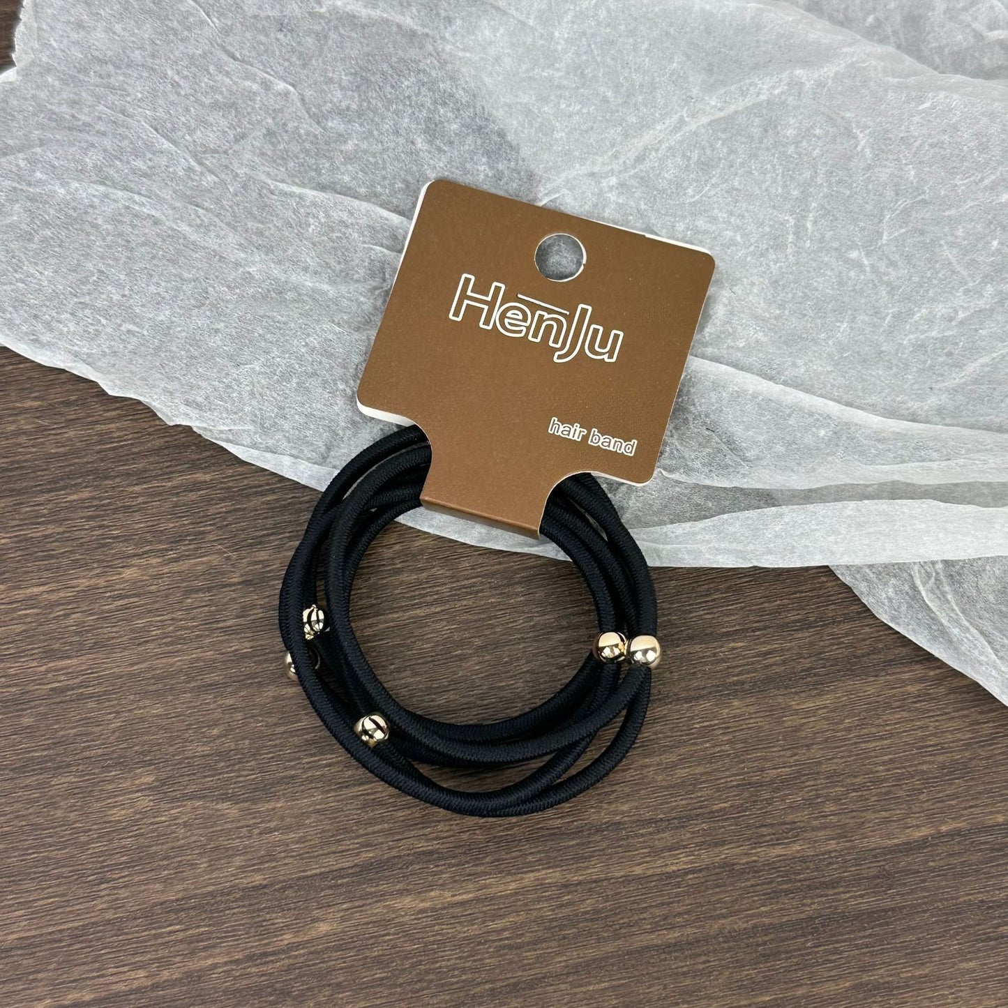 金色串珠簡約髮圈