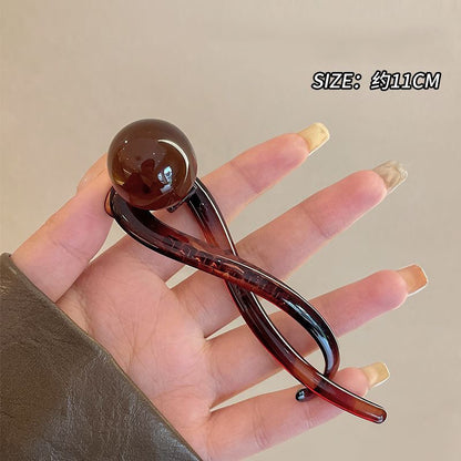 珍珠一字簡約鯊魚夾－U型夾綠色款細節6｜https://igowo.tw/