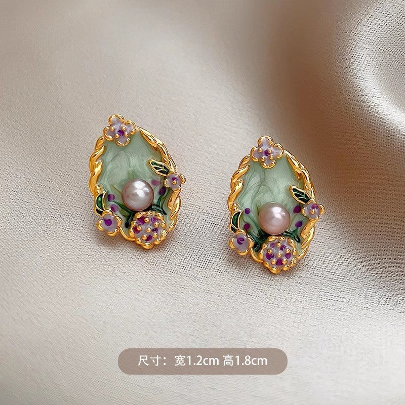 莫奈花園珍珠耳環