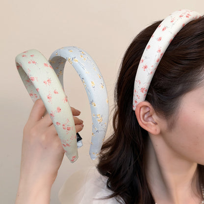 碎花大腸圈簡約髮圈－藍色大腸圈款實拍｜https://igowo.tw/