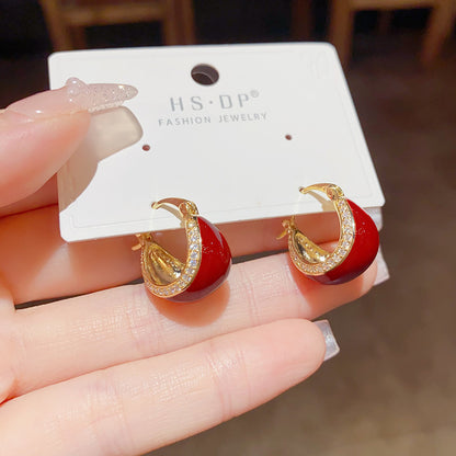 金色幾何電鍍簡約耳扣－細節特寫54｜https://igowo.tw/