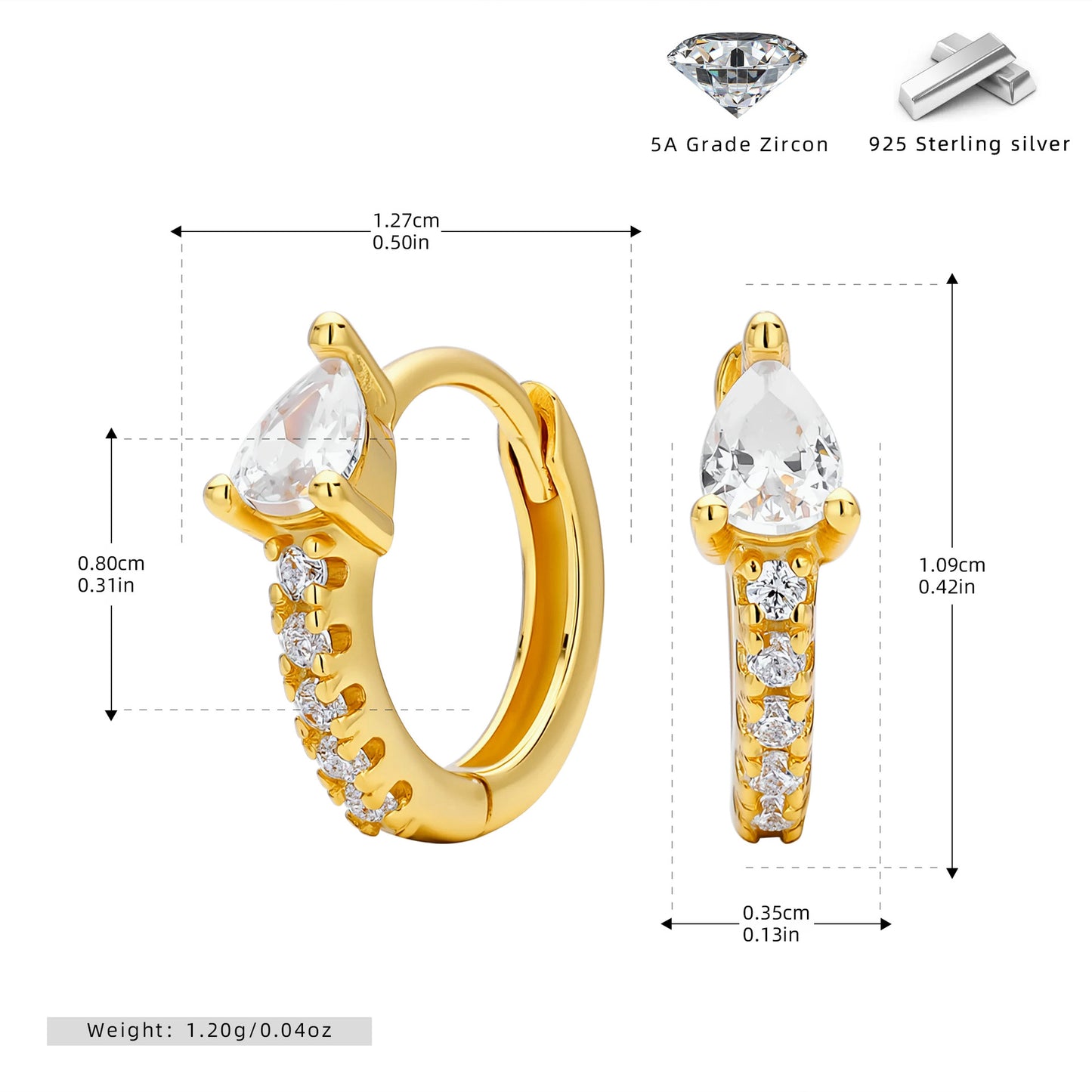 S925 耳環時尚水滴鑲鋯耳飾百搭小眾輕奢高級感飾品