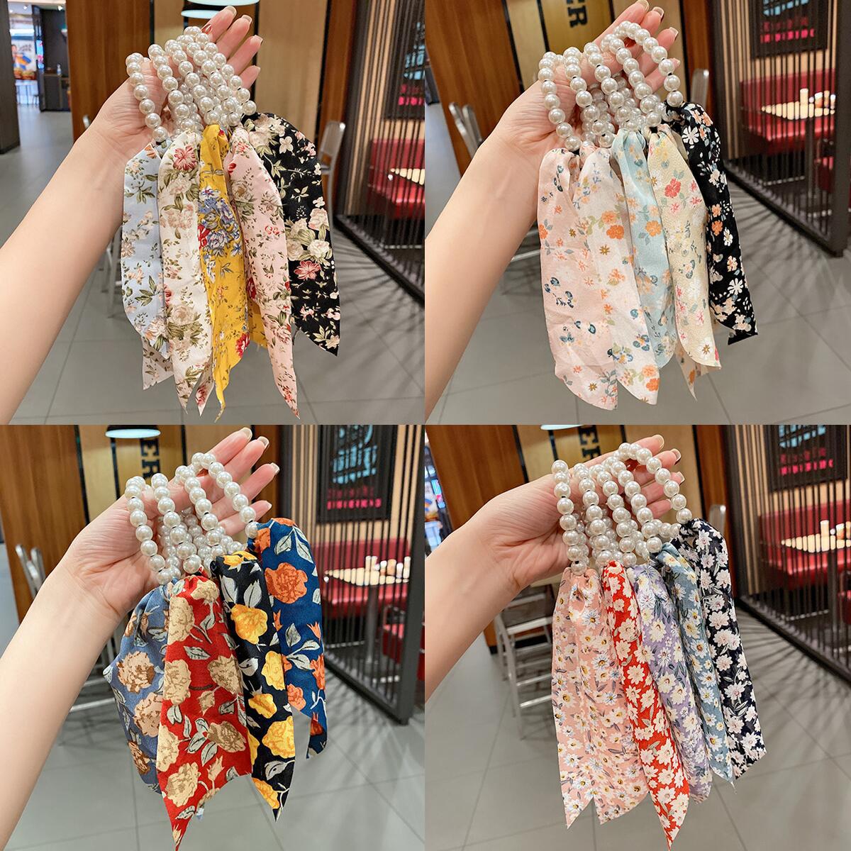 珍珠豹紋蝴蝶結髮圈－第二視角實拍｜https://igowo.tw/