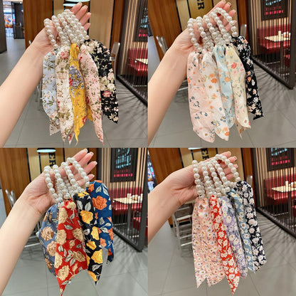 珍珠豹紋蝴蝶結髮圈－第二視角實拍｜https://igowo.tw/