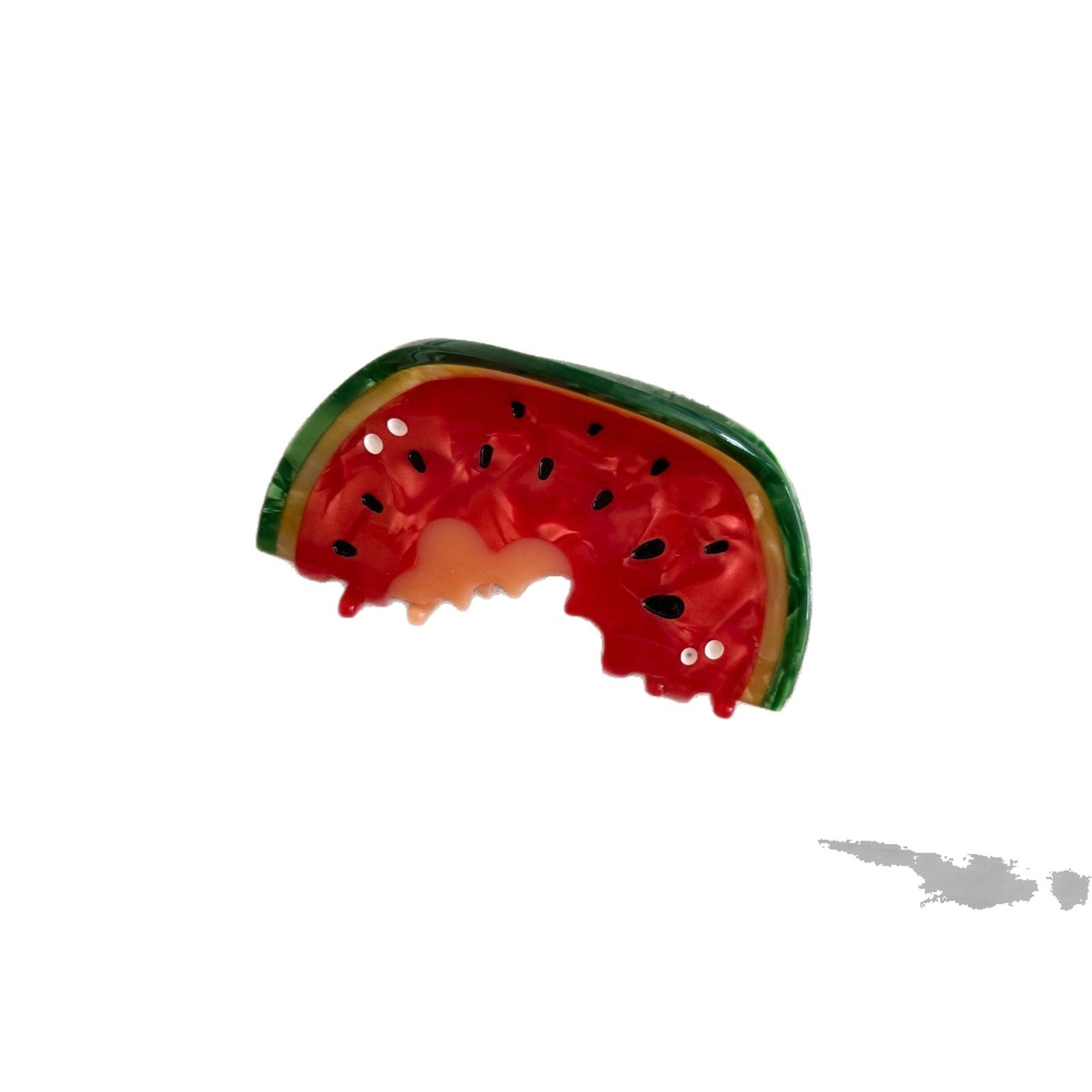 醋酸板材草莓鯊魚夾－帶鑽櫻桃款細節｜https://igowo.tw/
