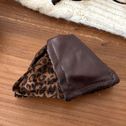 豹紋三角形復古鯊魚夾