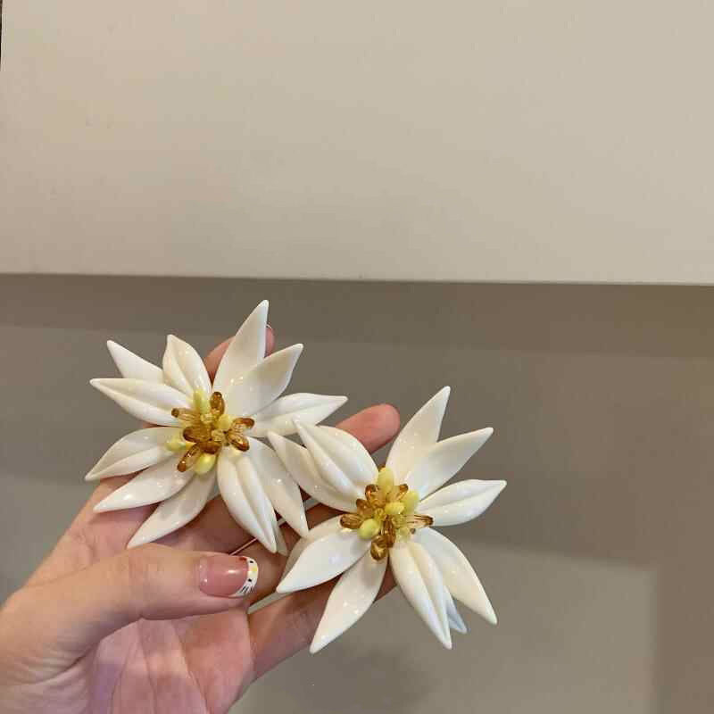 銀針超仙優雅蝴蝶結花朵耳釘法式輕奢時尚耳環文藝風甜美百搭耳飾