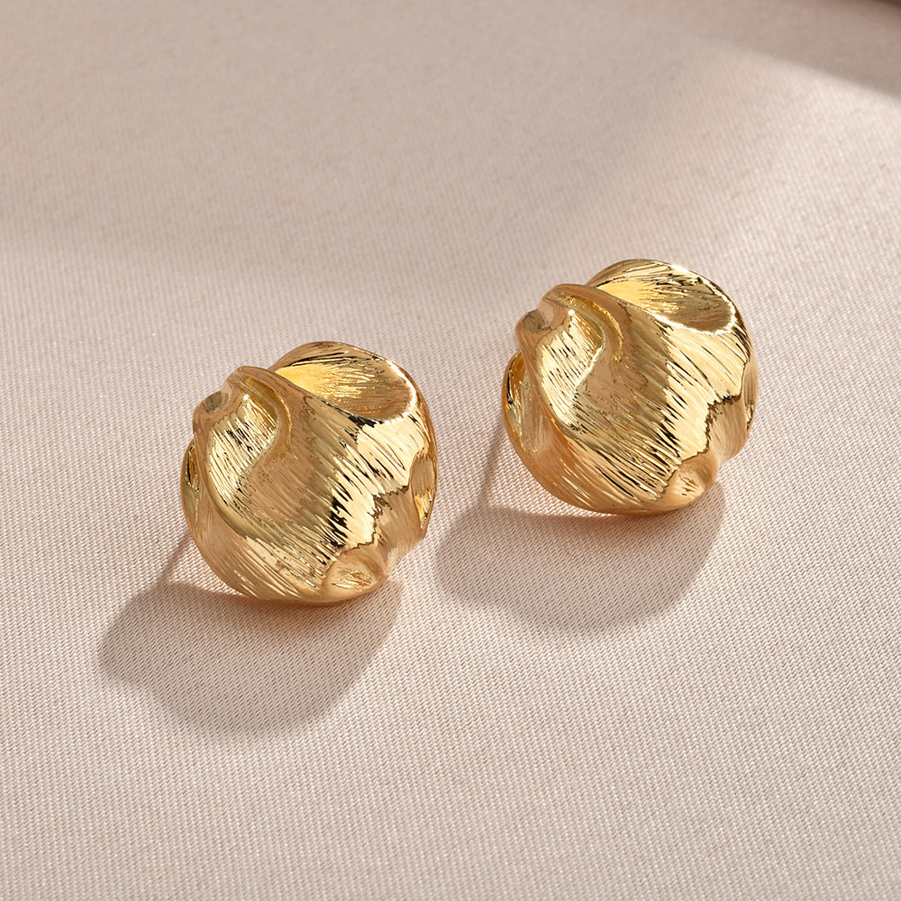 金屬愛心拉絲復古耳釘