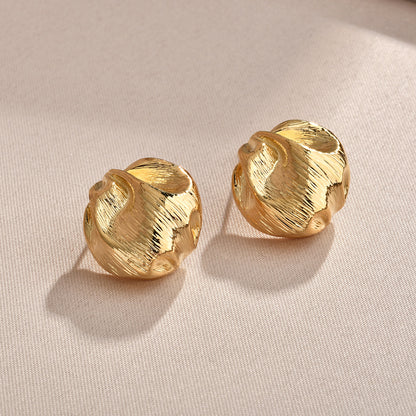 金屬愛心拉絲復古耳釘
