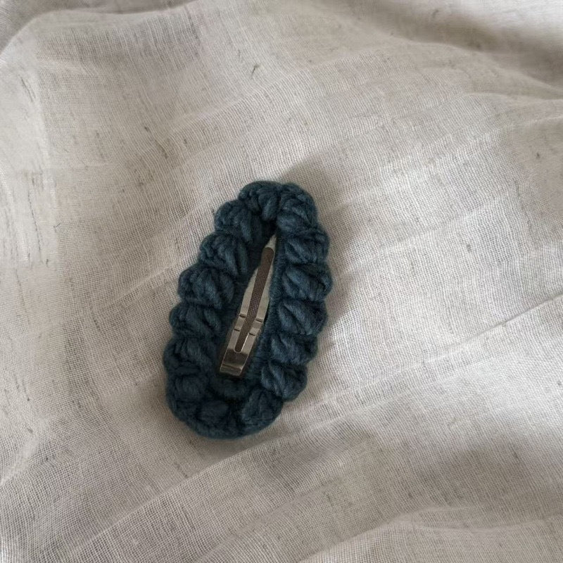 繽紛絨面編織髮夾