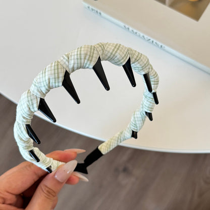 格紋纏繞髮箍