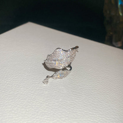 莫奈千金~超閃鋯石花朵開口手鐲戒指套裝高級感精致2026新款手飾