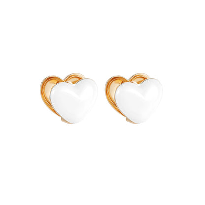 繽紛琺瑯愛心雙面耳環－湖藍色圓形款細節｜https://igowo.tw/