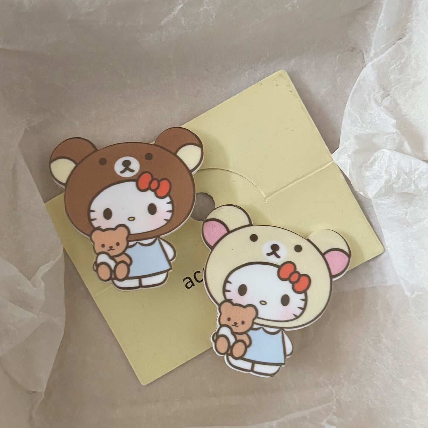 棕色貓咪卡通髮夾－商品主圖｜https://igowo.tw/