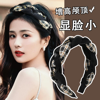 格紋菱形復古髮箍－商品主圖｜https://igowo.tw/
