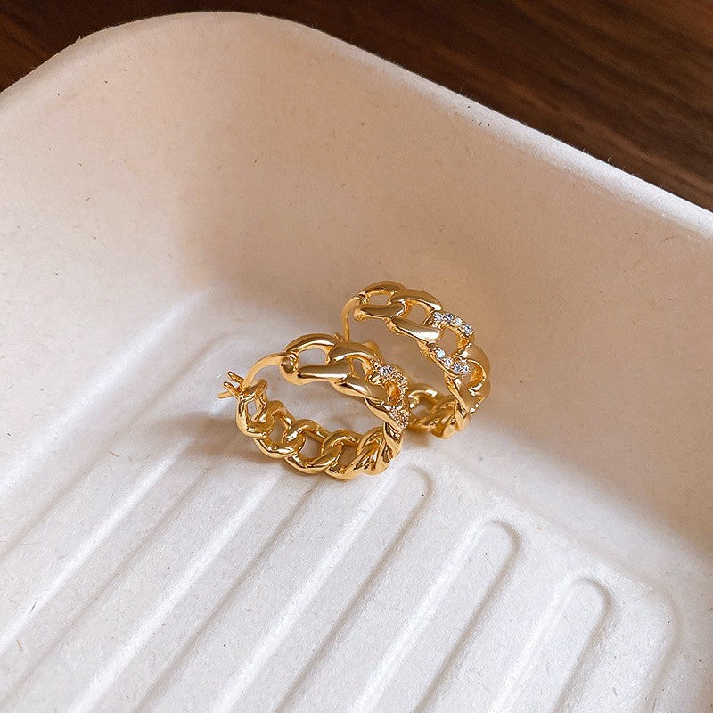 金色金屬簡約耳環－93#耳扣-金色款細節69｜https://igowo.tw/