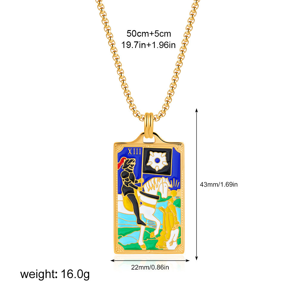 彩色星星方形墜飾項鍊－細節特寫50｜https://igowo.tw/