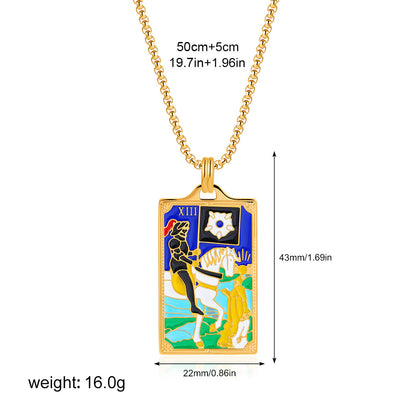 彩色星星方形墜飾項鍊－細節特寫50｜https://igowo.tw/