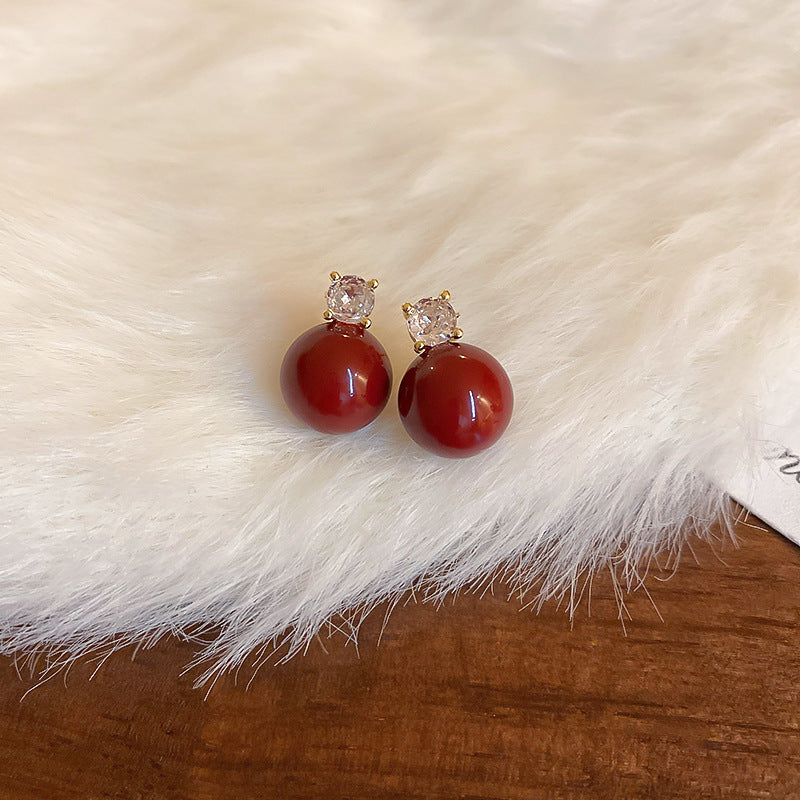 復古紅琺瑯愛心耳環－細節特寫49｜https://igowo.tw/