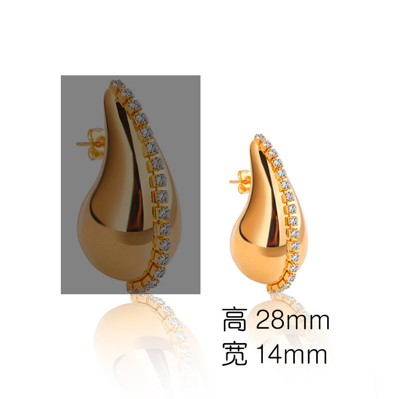 金屬水滴立體耳釘