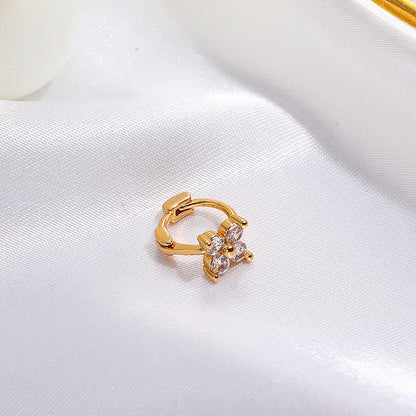花朵鑲鑽簡約耳釘套組－01KC金小花款細節2｜https://igowo.tw/