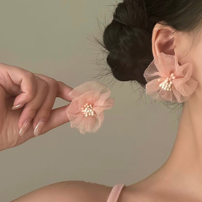 粉色花朵耳環－商品主圖｜https://igowo.tw/