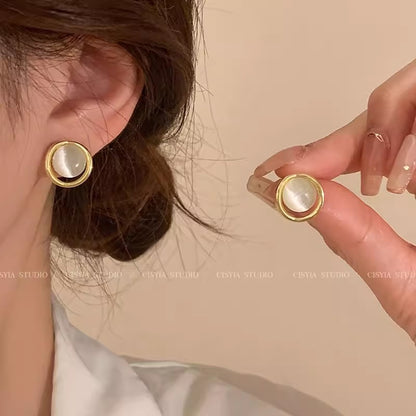 S925貓眼石耳釘