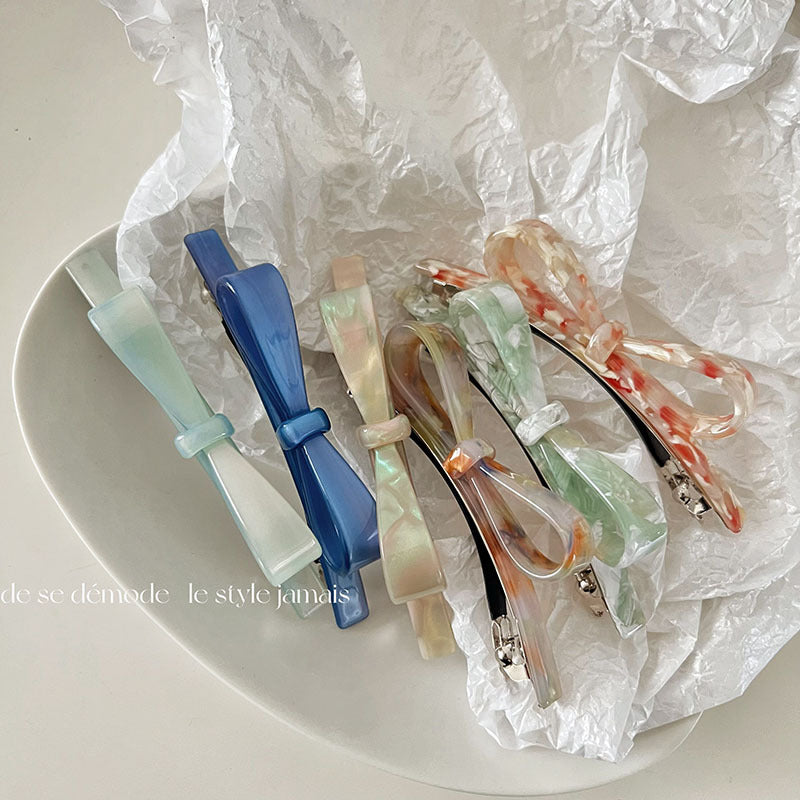 醋酸板材蝴蝶結髮夾－商品主圖｜https://igowo.tw/