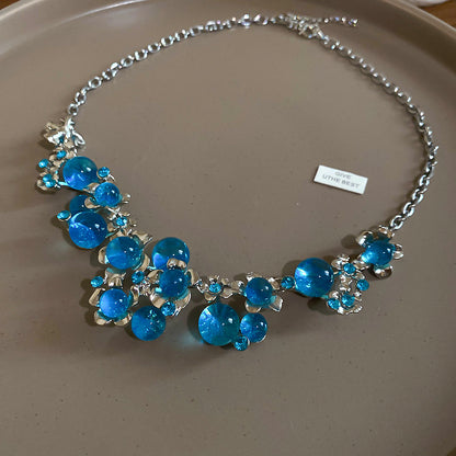 樹脂花朵圓形復古項鍊