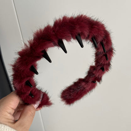 絨面波浪纏繞髮箍－細節特寫5｜https://igowo.tw/