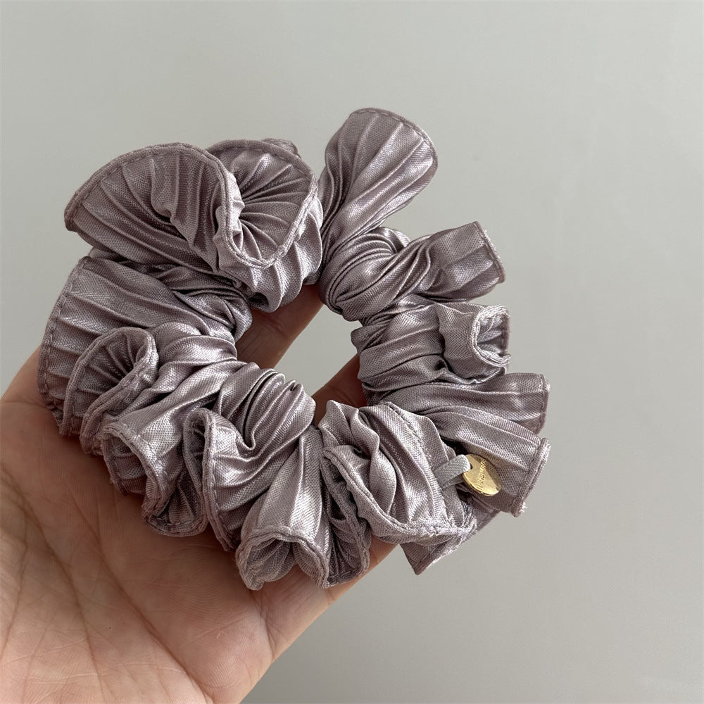 大腸圈簡約髮圈－木耳邊髮圈-黑色款細節｜https://igowo.tw/