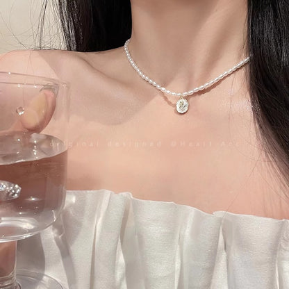 珍珠愛心墜飾項鍊－巴洛克珍珠項鍊女款細節｜https://igowo.tw/