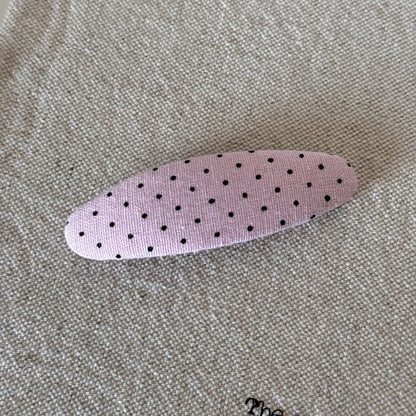 布面波點橢圓髮夾