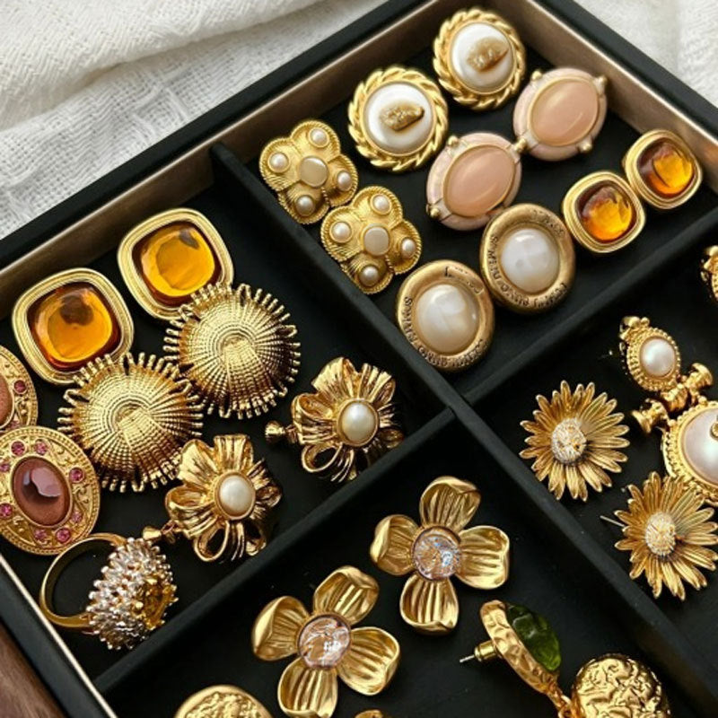 銀針愛心花朵流蘇耳環－商品主圖｜https://igowo.tw/