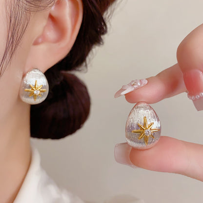金屬星星水滴簡約耳環－商品主圖｜https://igowo.tw/