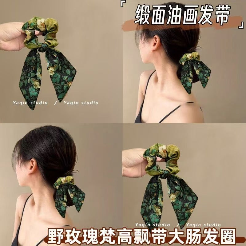 緞帶蝴蝶結大腸圈髮圈－商品主圖｜https://igowo.tw/