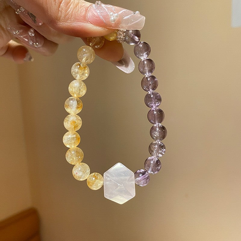 紫水晶蛇形纏繞串珠手鏈新中式復古百搭手串小眾氣質設計感手飾女