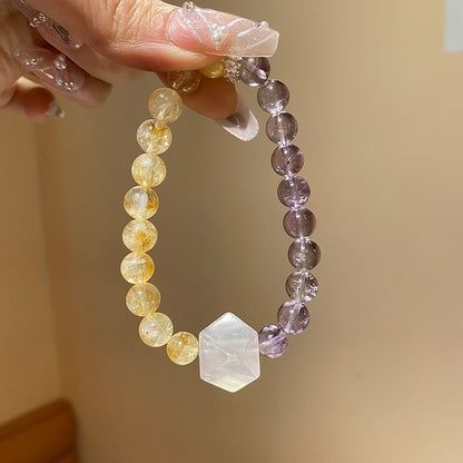 紫水晶蛇形纏繞串珠手鏈新中式復古百搭手串小眾氣質設計感手飾女