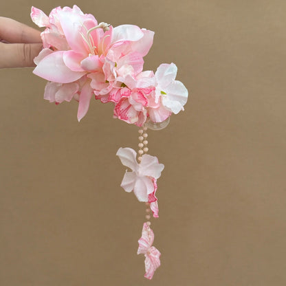 花之盛夏~超仙優雅布藝花朵發夾海邊度假風鴨嘴夾輕奢氣質發飾女