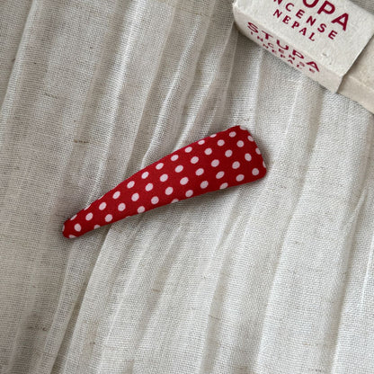紅色波點愛心髮夾