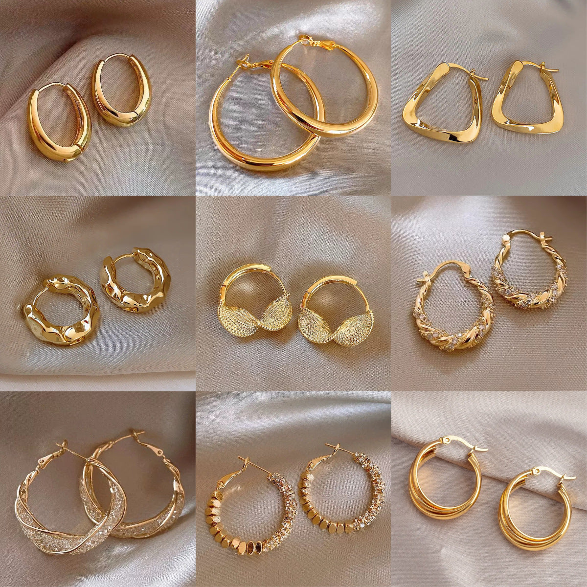 金色圓圈復古耳環－商品主圖｜https://igowo.tw/