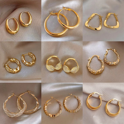 金色圓圈復古耳環－商品主圖｜https://igowo.tw/