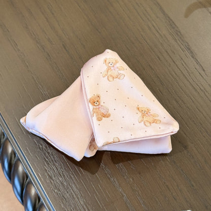 粉色小熊蝴蝶結髮圈