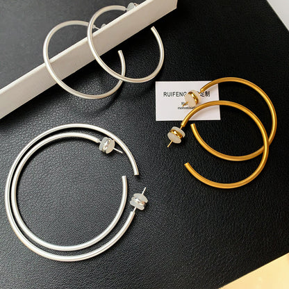 S925素圈磨砂耳環－商品主圖｜https://igowo.tw/