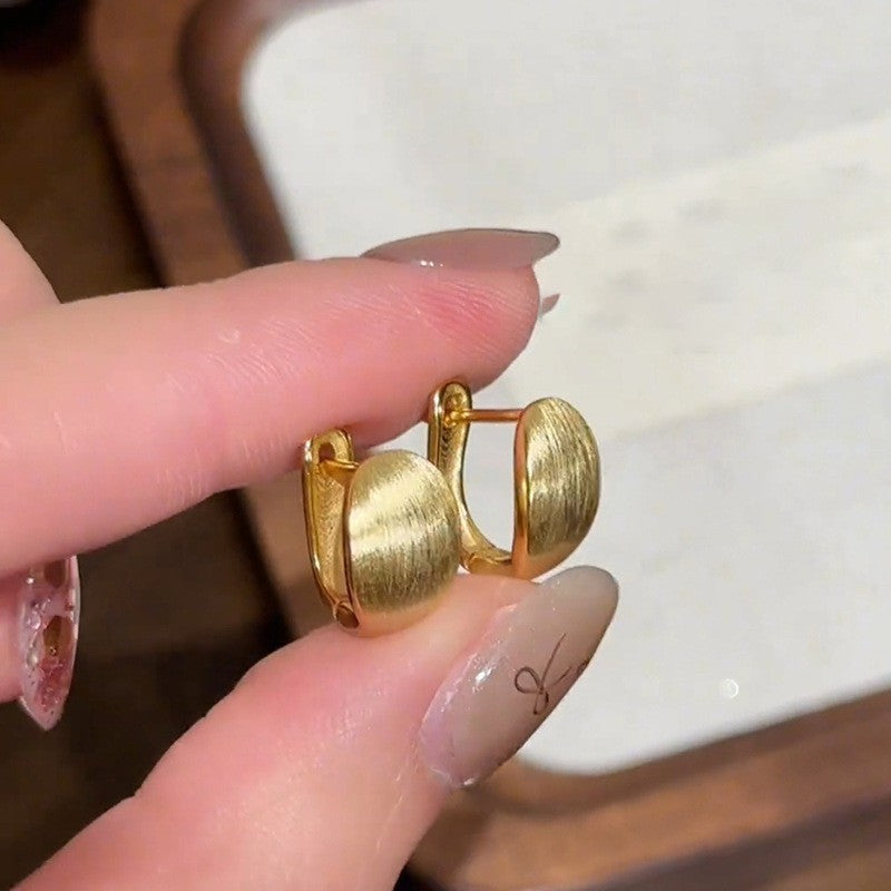 金色金屬簡約耳環－47#耳扣-金色款細節42｜https://igowo.tw/