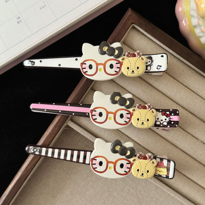 棕色貓咪卡通髮夾－商品主圖｜https://igowo.tw/