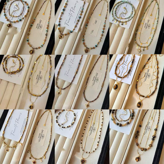 金色虎眼石墜飾項鍊－商品主圖｜https://igowo.tw/
