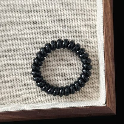 簡約經典髮圈－磨砂粉色電話線款細節5｜https://igowo.tw/