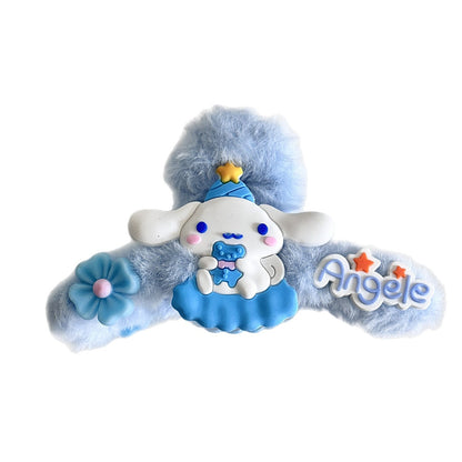 絨面卡通鯊魚夾－細節特寫3｜https://igowo.tw/